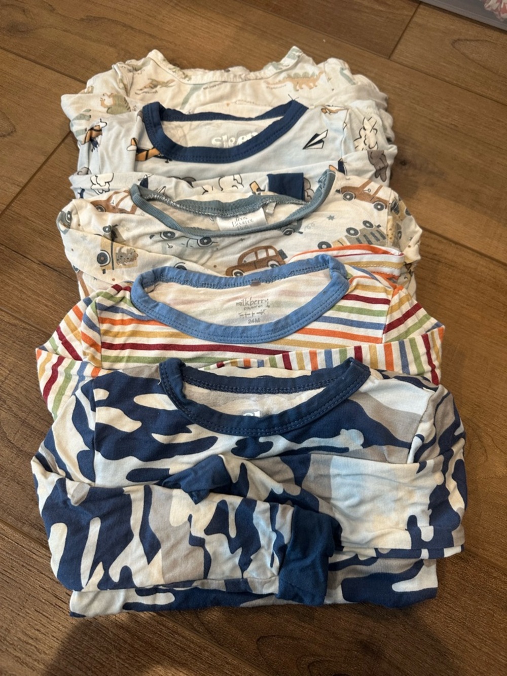 Boys' Long Sleeve Pajamas - Blue Camo & Mixed Prints